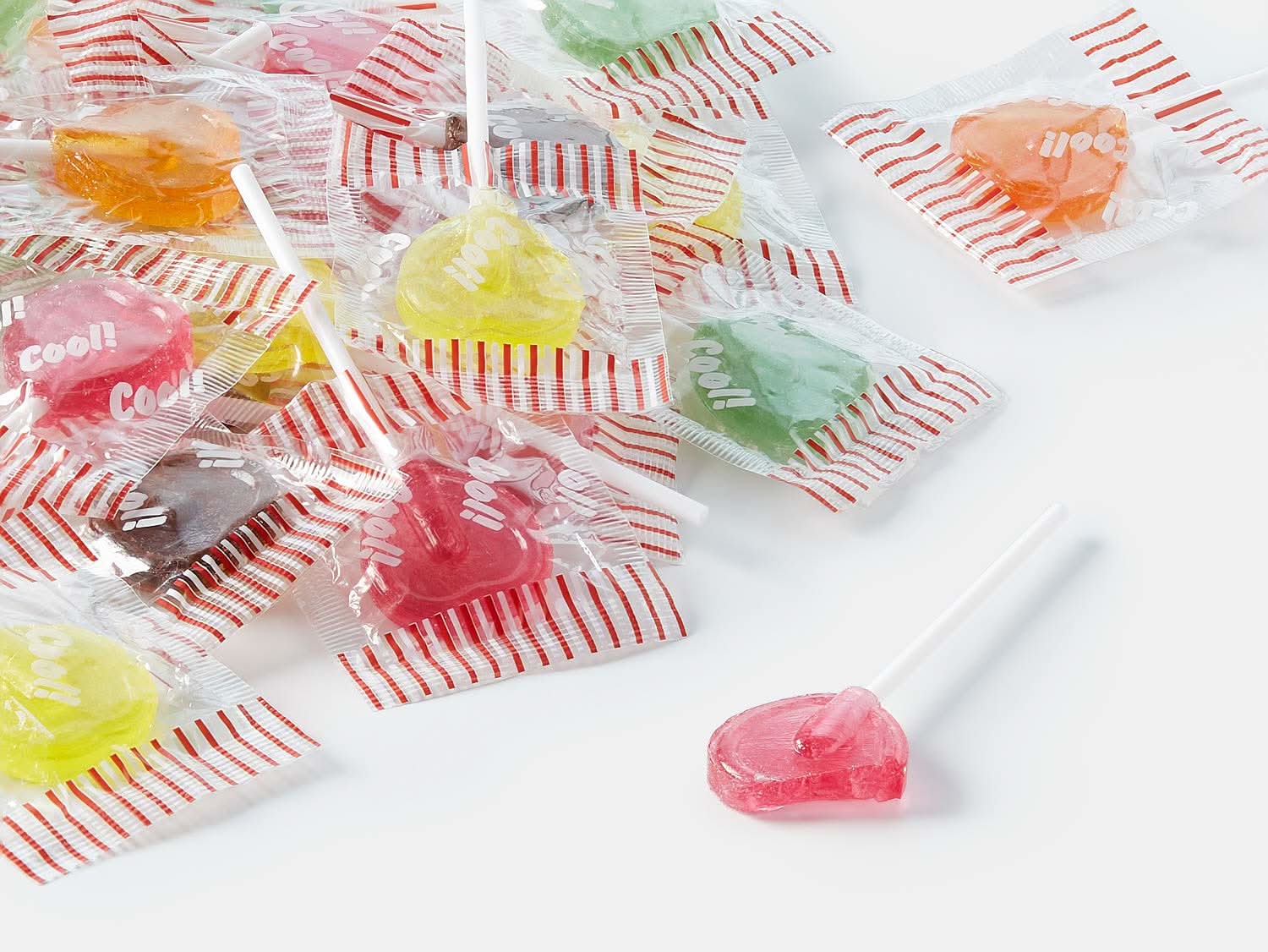 Cool Herzlolli 200 Stück im 1 kg Beutel, flache Lutscher in Herzform - Image 3