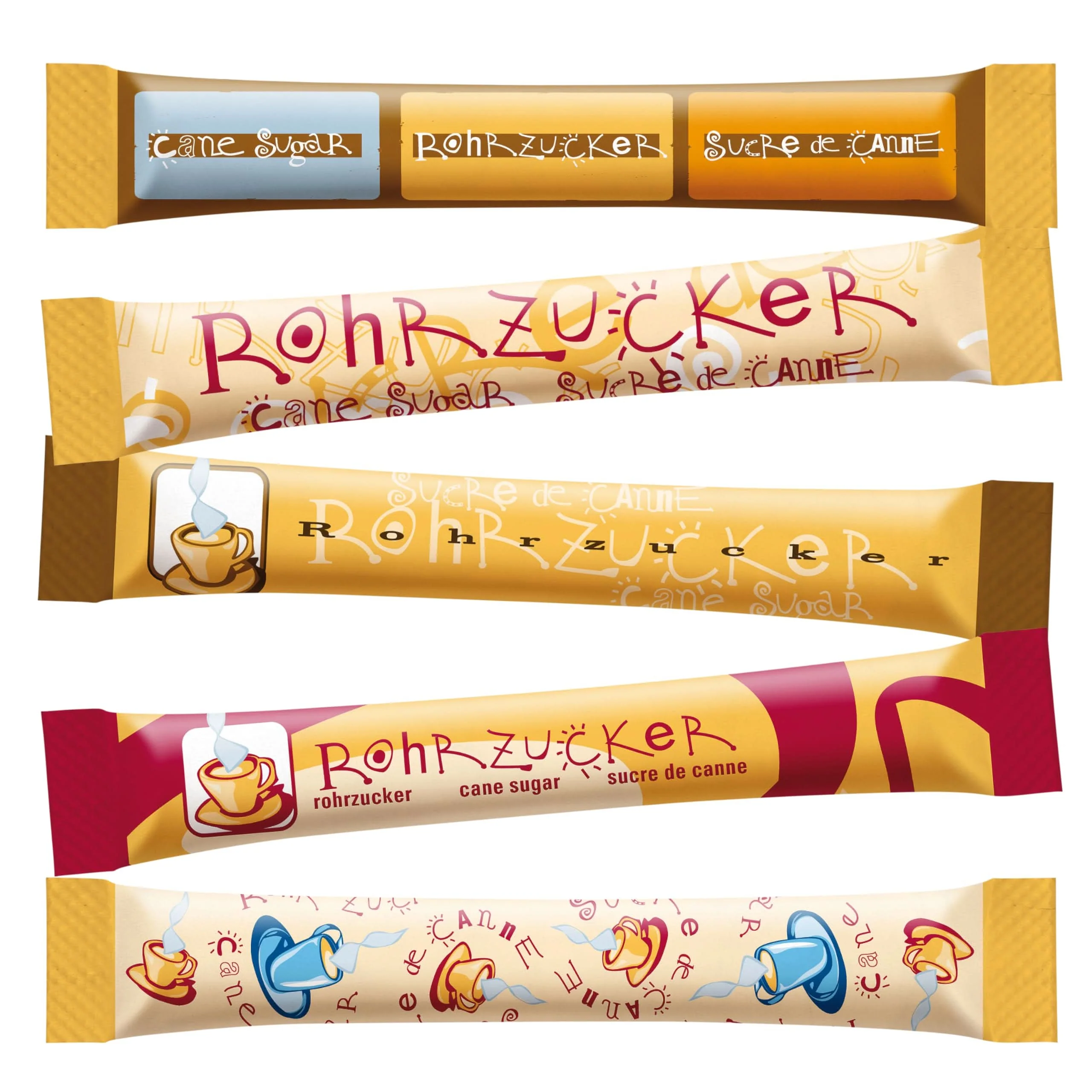 Hellma Rohrzucker-Sticks 500 Stk. je 4 g brauner Zucker - 2 kg Vorrats-Box - Zuckertütchen einzeln, für Kaffee, Tee - Image 3