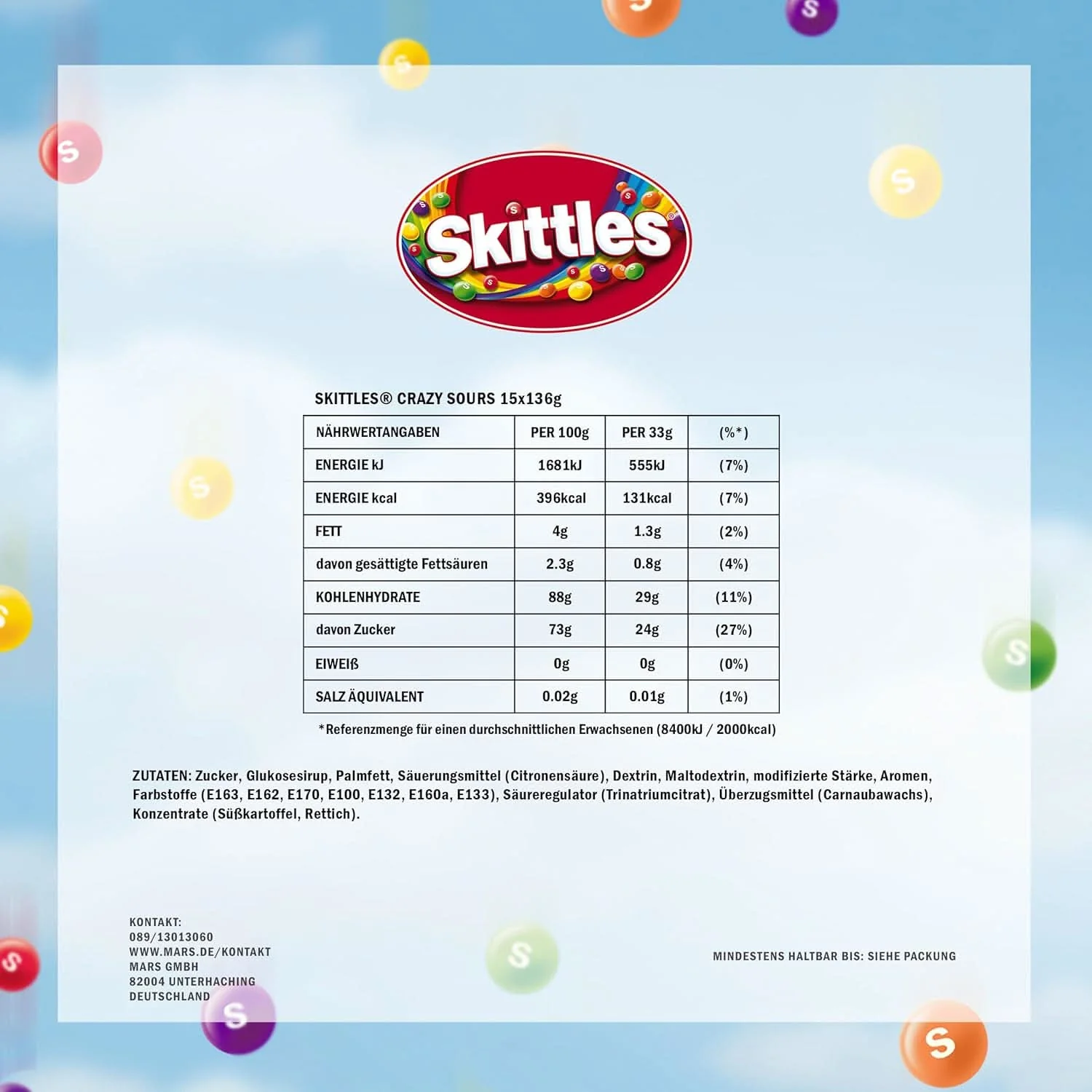 Skittles Crazy Sours 136g - Image 6