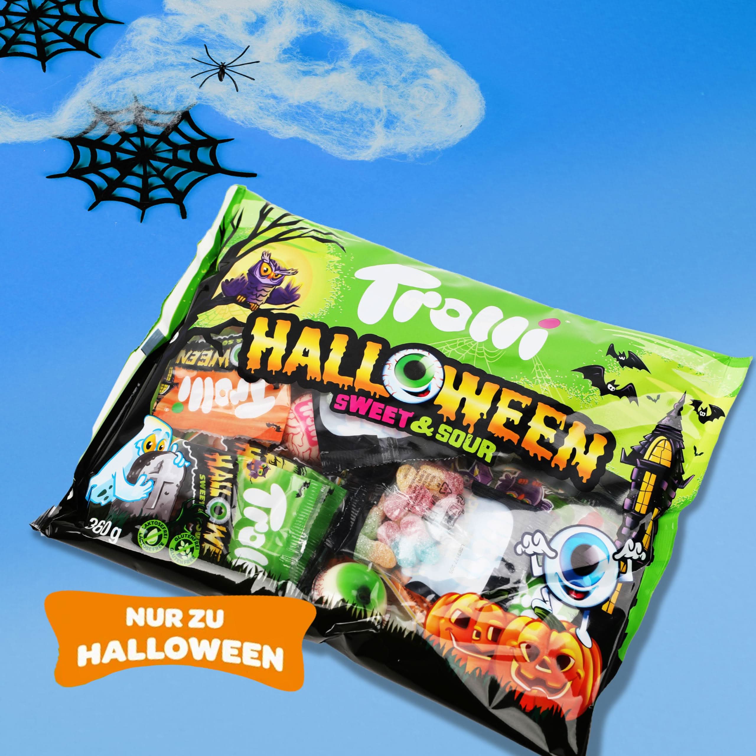 Trolli Halloween Sweet & Sour 360g Großpackung Süßigkeiten Mix mit Glotzer, Saure Würmchen & Dracula - Image 3